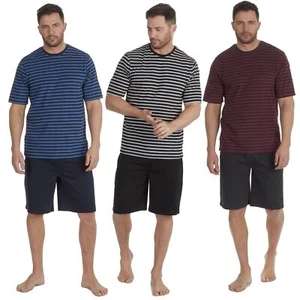 Mens Striped Pyjamas Short Sleeve/Shorts Lounge Pyjama Set Size S-XXL - Picture 1 of 7