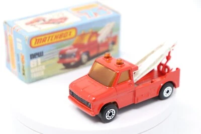 1978 Wreck Truck Red 61 Double Crane Matchbox Lesney W/ Original Box Vintage EUC - Image 1 of 4