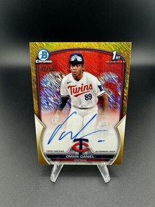 2023 Bowman Chrome Omari Daniel 1st Gold Mini-Diamond Refractor Auto /50 Twins
