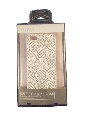 NUEVO - Funda Teléfono ATIVA para iPhone 5 y 5s Blanca Geométrica - Elegante Foto 1 de 3