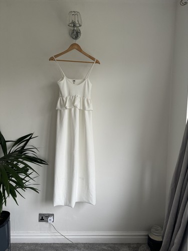 OFF WHITE Abito River Island bianco sporco con spalline taglia 8