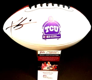 TREVIUS HODGES-TOMLINSON TCU Horned Frogs SIGNED Football JSA COA - Picture 1 of 2