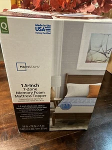 New Comfortable 1.5 in 7-Zone Memory Foam Mattress Topper, Blue - Picture 1 of 5
