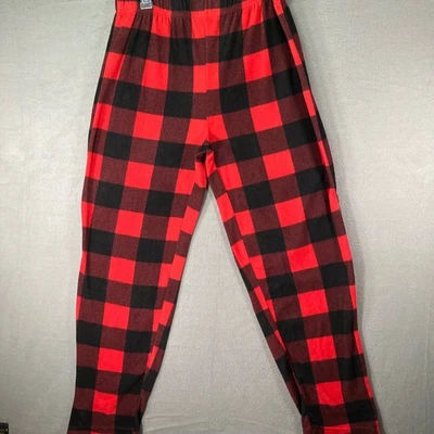 Mission Ridge Hombres XL Ropa de Dormir Pijama Pantalones Rojo Negro Búfalo Cuadros Foto 1 de 4