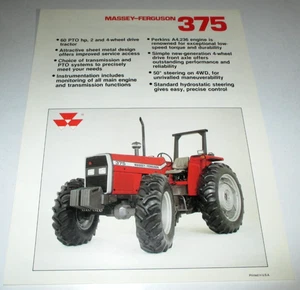 Brochure vendita trattore Massey Ferguson MF 375 2WD e 4WD / scheda tecnica 4-89 - Foto 1 di 2