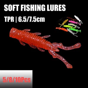 TPR Artificial Soft Fishing Lures 6.5/7.5cm Ten Colours Available For Bass Perch - Picture 1 of 12
