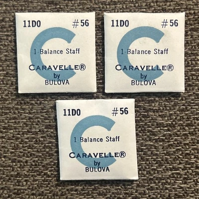 Vintage CARAVELLE By Bulova 11D0 #56 Balance Staff Sealed NOS, Lot Of 3 - Image 1 of 2