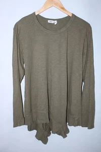 Wilt Women's Large Olive Green Long Sleeve Asymmetrical Hem Top - Picture 1 of 8
