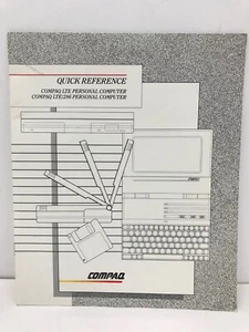 COMPAQ LTE LTE/286 PERSONAL COMPUTER QUICK REFERENCE GUIDE MANUAL - Picture 1 of 7