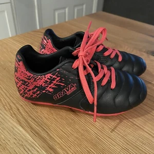 Brava Kinder Fußballschuhe Jugend Größe 11D Mädchen schwarz & pink Schnürschuhe 160463 - Bild 1 von 8