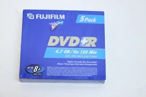 Fujifilm DVD-R 5 Pack 120 Min Blank Storage Media 4.7GB Disc for Data Video NEW - Picture 1 of 3
