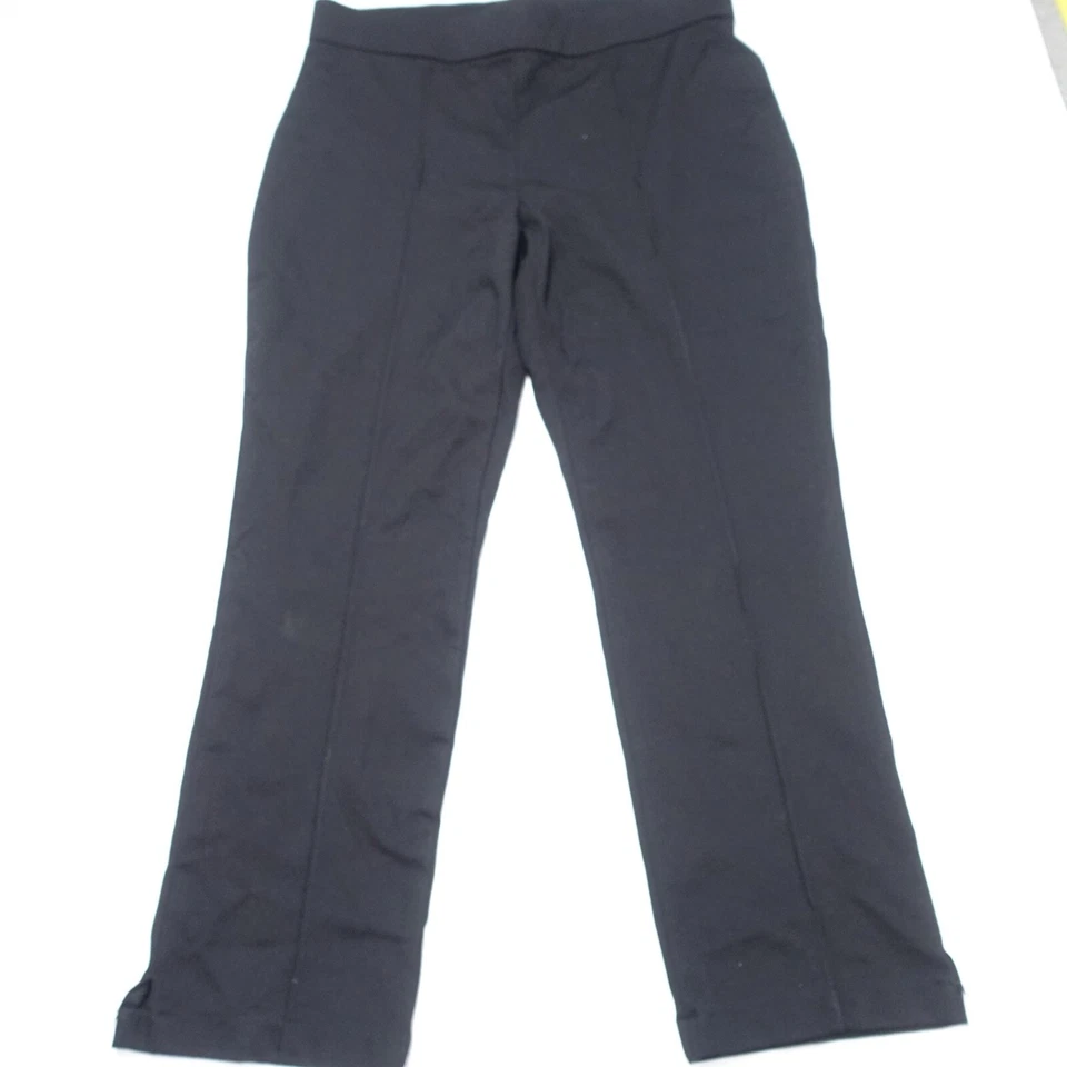 Christian Siriano Pants Women's Large Black Stretch Elastic Waist Straight Leg - Image 1 of 4