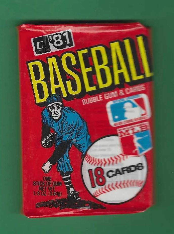 Paquete de cera de béisbol Donruss 1981 de una caja autenticada (BBCE) Foto 1 de 4