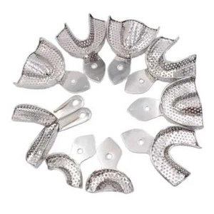 Dental Autoclavable Metal Impression Trays Stainless Steel Upper + Lower Choose - Picture 1 of 16