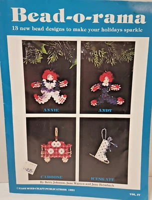 Bead-o-Rama 13 Adornos de Navidad 1981 Folleto Patrón Vol. IV Foto 1 de 4