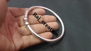 Thick Heavy Silver Bangle, 925 Sterling Silver Bangle, , Chunky Silver Bracelet, - Picture 1 of 5