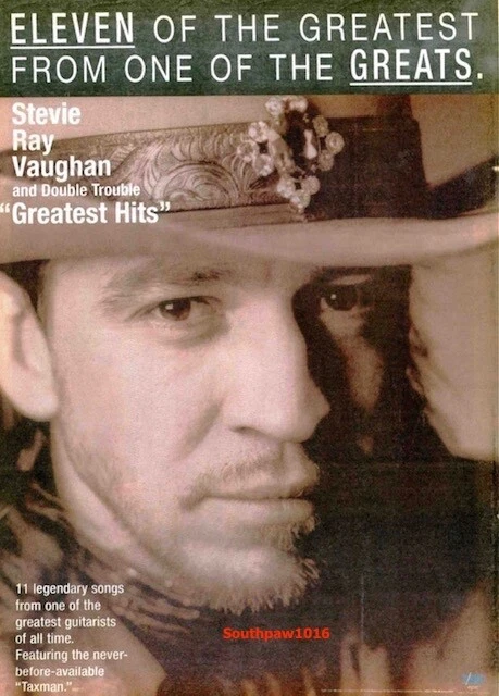 1995 Stevie Ray Vaughan Greatest Hits  Release Music Industry Promo Ad Print - Image 1 of 1