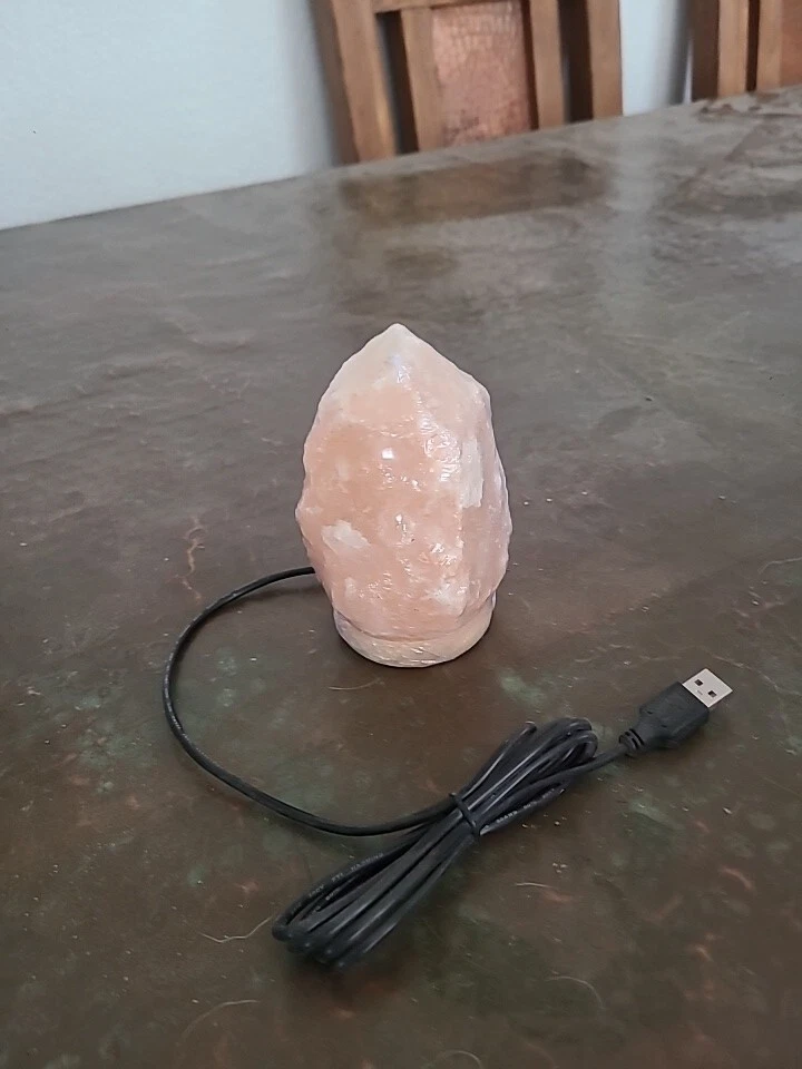 Lámpara decorativa de sal del Himalaya con USB roca natural ayuda a aliviar la ansiedad y el insomnio Foto 1 de 1