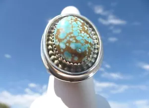 INDIANER STERLING MOUNTAIN TÜRKIS SCHWERER RING 7,5 Delbert Secatero - Bild 1 von 10