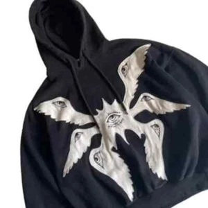 American Y2K vintage hoodies gothic pattern zip up hoodie winter womens mens hip - Picture 1 of 33