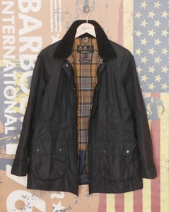 £229 Womens Barbour Beadnell navy waxed jacket size UK 14 US 10 EU 40 - Picture 1 of 9