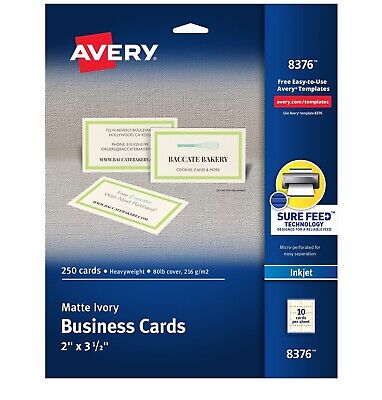 Avery Business Cards, 3.5  X 2 , Matte, Ivory, 250/Pack (8376) • 24.50$