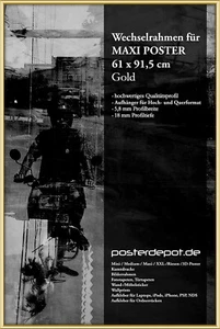 Aluminium-Wechselrahmen in Gold-Optik für Maxi-Poster (61 x 91,5 cm) - Bild 1 von 3