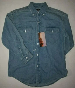 Panhandle Slim Boy's Size L (14) Rodeo Western LS Blue Chambray Button Shirt  - Picture 1 of 3
