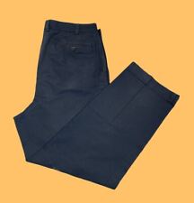 Hiltl Mens Size 36x38 (actual 36x30) Flat Front Chinos  Dress Pants Navy Blue