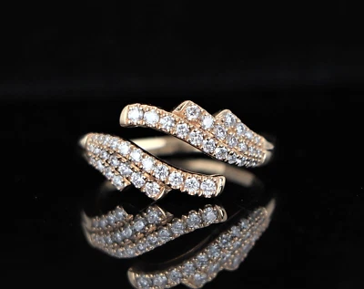 Dana Rebecca Designs 14k Yellow Gold Pave Set Diamond Bypass Wrap Ring Band 6.25 - Image 1 of 4