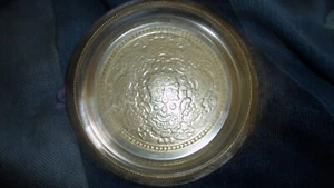 sliver plated-4 inch trinket tray/coaster-china-one owner me-1986 - Picture 1 of 4