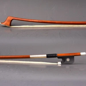 5Star Master Pernambuco Cello 4/4 Bow Ebony Parisan eye Frog Carved Silver Parts - Picture 1 of 12