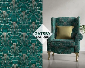 Fibre Naturelle Gatsby Art Deco Chenille Geometric Curtain & Upholstery Fabric - Picture 1 of 10