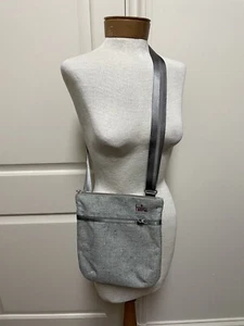 HAIKU By John Muir Gray Tweed Sport Travel Crossbody 9.5 X 10 Bag - Picture 1 of 17