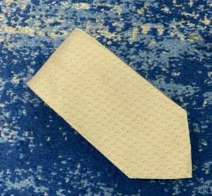 Corbata de seda italiana beige azul geométrica italiana MANI de Giorgio Armani hecha en EE. UU. - Imagen 1 de 5