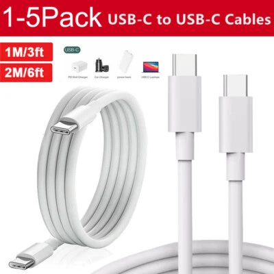 USB-C to USB-C Fast Charging Cable Type C Charging Cord Data For Samsung S25 S24 - Image 1 of 4