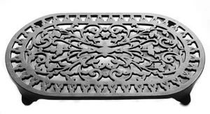 VICTOR ROBERT WELCH CAST IRON TRIVET PAN STAND POT STAND DOUBLE ~ BLACK ~ VCW315 - Picture 1 of 4