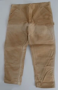 Vintage 1970s Carhartt Brown Duck Work Pants Double Knee 42 x 33 - Bild 1 von 5