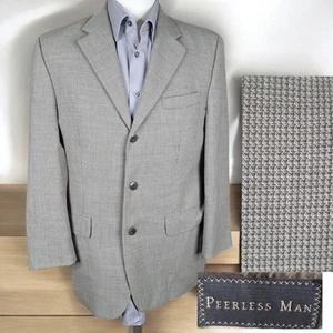 Peerless Man Jacket Sport Coat Mens 38S Gray Grid Check Canada Wool - Picture 1 of 14