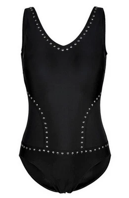 BADEANZUG schwarz ZIER-NIETEN + MESH GR.40 oder 42 CUP C NEU - Bild 1 von 4