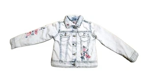 Jeansjacke Gr. 110 blau dopodopo m. aufwendiger Stickerei u.A. Schriftzug Smile - Bild 1 von 7