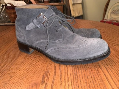 GRAVATI Mujer 8.5 M GRIS Botines Cortos Punta de Ala Hebilla Vibram Suelas Usadas en Excelente Condición! Foto 1 de 4