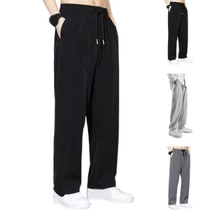 Trendy Lightweight Mens Sports Pants in Elastic Waist and Straight Style - Picture 1 of 40