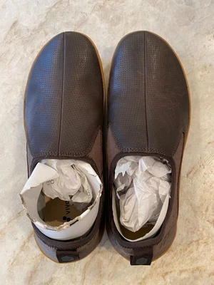Vivobarefoot Masculino Nunca Usado Slyde M, Couro Marrom Dk/Malha, EUA 10.5, EU 44 - Imagem 1 de 3