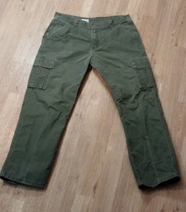 Pantalones de mezclilla Carhartt para hombre 40x30 tostados holgados pierna recta marrón desgastado bolsillo de carga - Imagen 1 de 15