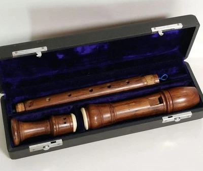 MOECK Alto Recorder with Case Germany Wooden Baroque Professional Music Wind - Image 1 of 4
