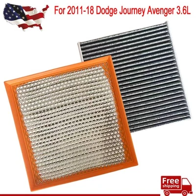 For 2011-2018 Dodge Journey Avenger 3.6L Combo Set Engine&Cabin Air Filter Foto 1 de 4