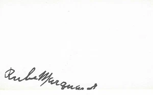 SIGNED 3x5 INDEX CARD OF HOF RUBE MARQUARD (DECEASED 1980)! GREAT AUTOGRAPH! - Picture 1 of 1