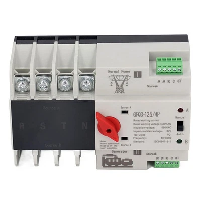 Interruptor de transferencia automática de doble alimentación 4P AC400V 80A temporización de cambio ATS Foto 1 de 4