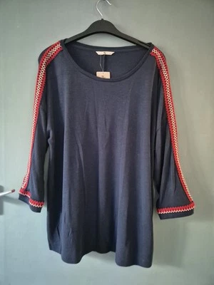 BNWT Tu Size 18 Blue 3/4 Sleeve Round Neck Jumper (625/196/v) - Image 1 of 3